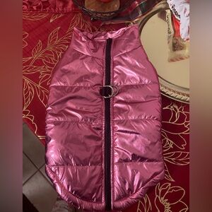 Shiny Pink Dog Puffer Vest